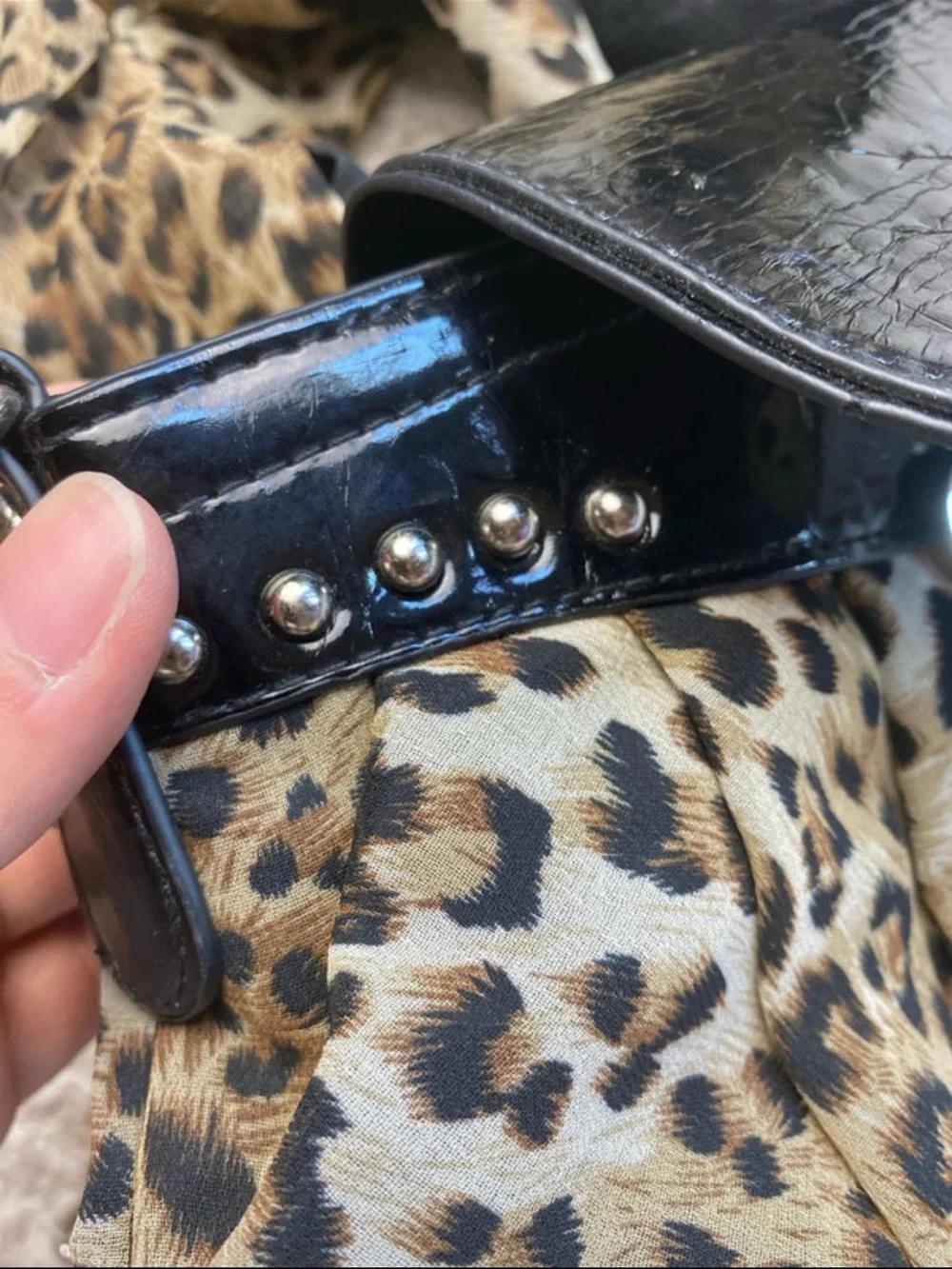 Y2K Black Espadrille Wedge Sandals with Leopard Tie-Ankle Straps & match purse